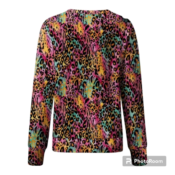 Unbranded Leopard Print Sweatshirt Size XL - Picture 1 of 8